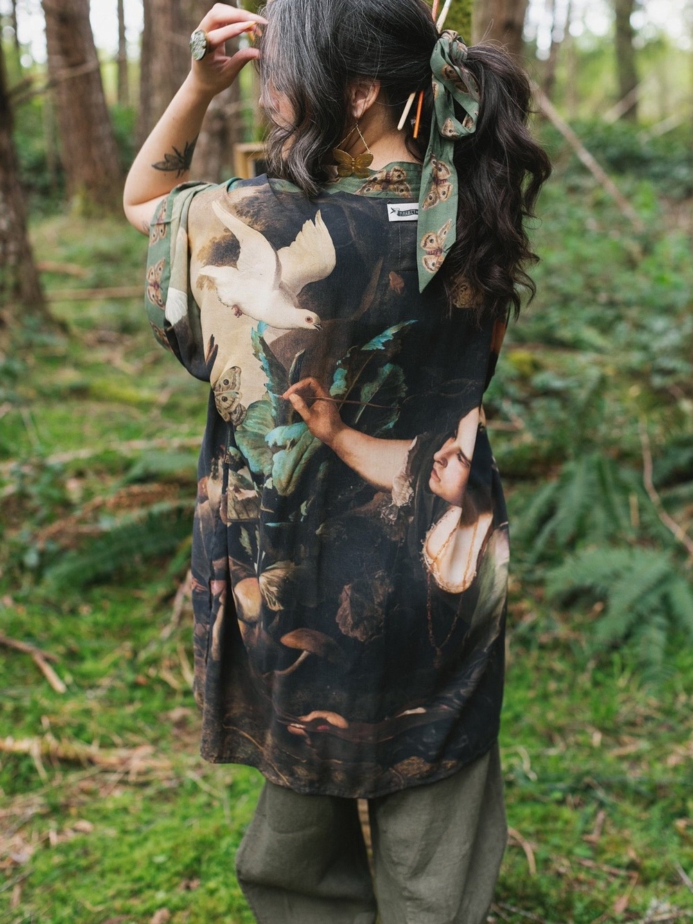 Market of Stars Kimono, Heartwork Matinée Duster by Artemisia Gentileschi